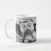 Horror cat anime art koffiemok (Links)