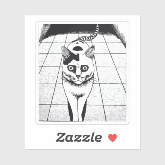 Horror cat anime art sticker (Vel)