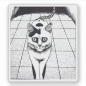Horror cat anime art sticker (Voorkant)