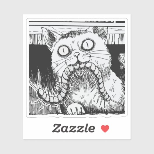 Horror cat anime art sticker (Vel)