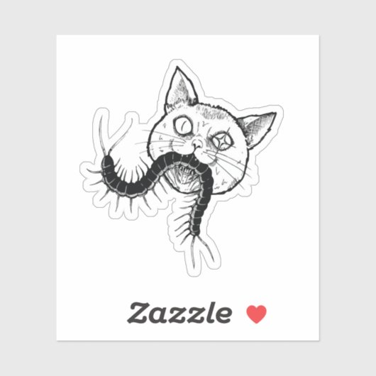 Horror cat anime art sticker (Vel)