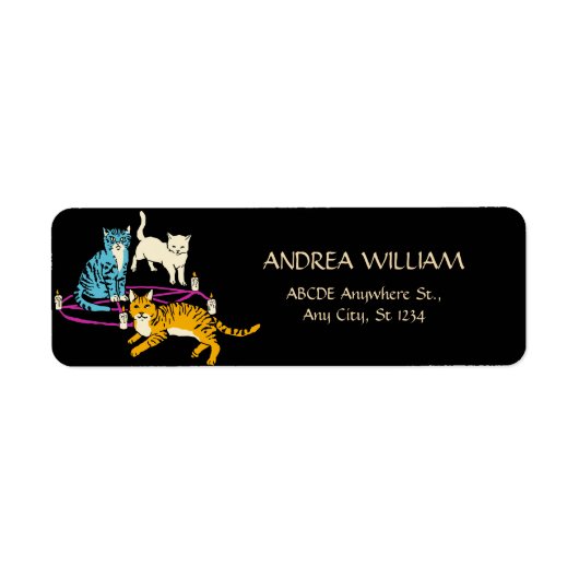 Horror Cat cult Halloween Etiket (Voorkant)