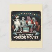Horror Christmas Ghost Mummy Weerwolf Zombie Briefkaart (Voorkant)