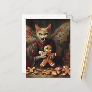 Horror Christmas Vampire Fairy Kat Gingerbread Briefkaart