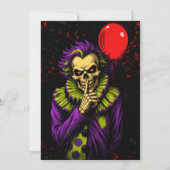 Horror Clown Halloween Circus Feest Uitnodiging (Achterkant)