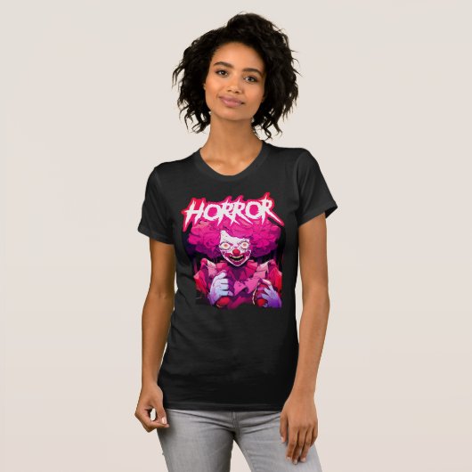 Horror Clown Roze T-shirt (Voorkant volledig)