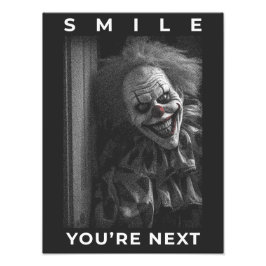 Horror clown smiling creepy foto afdruk