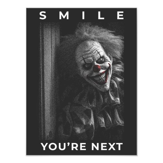Horror clown smiling creepy foto afdruk (Voorkant)