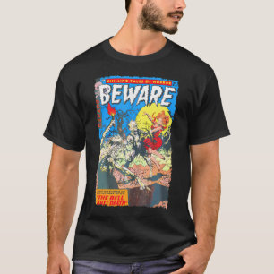 Horror Comic Book Hoesje Pas op 10 T-shirt