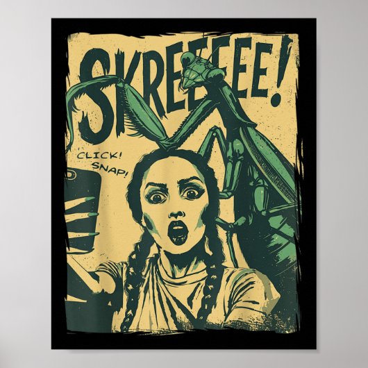  Horror Comic Monster Selfie Retro Hallowee Poster (Voorkant)