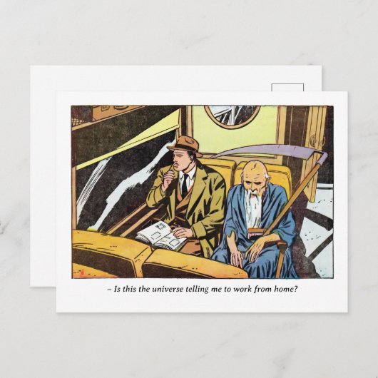 Horror Comic Panel met de Reaper Briefkaart (Voorkant / Achterkant)