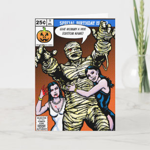 Horror Comic Style Birthday Kaart