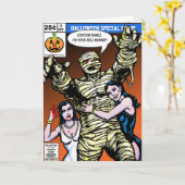 Horror Comic Style Halloween-groeten Kaart (Gele Bloem)