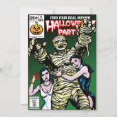 Horror Comic Style Halloween Party Kaart (Voorkant)