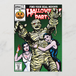 Horror Comic Style Halloween Party Kaart
