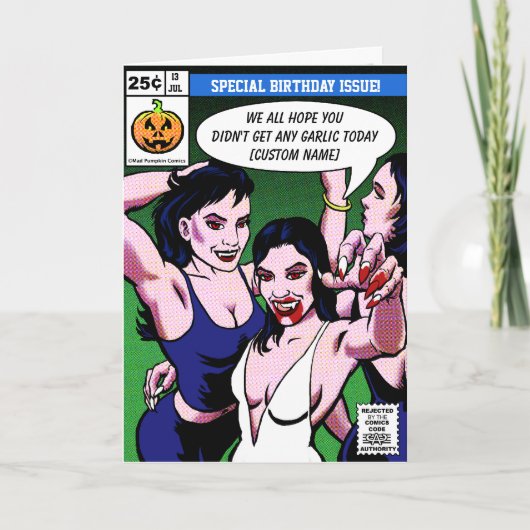 Horror Comic Style Verjaardag Kaart (Voorkant)