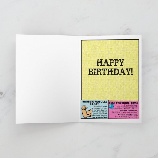 Horror Comic Style Verjaardag Kaart (Binnen)