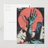 Horror Comic Zombie Graveyard Briefkaart (Voorkant / Achterkant)