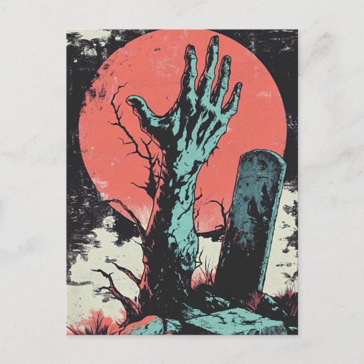 Horror Comic Zombie Graveyard Briefkaart (Voorkant)