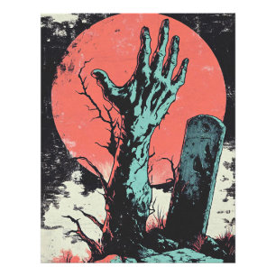 Horror Comic Zombie Graveyard Foto Afdruk