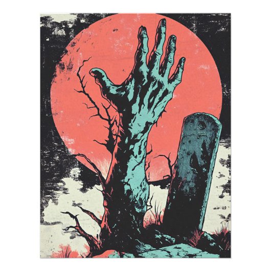 Horror Comic Zombie Graveyard Foto Afdruk (Voorkant)