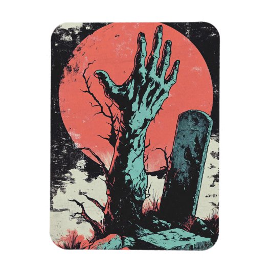 Horror Comic Zombie Graveyard Magneet (Verticaal)