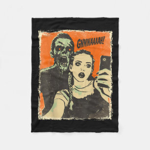  Horror Comic Zombie Selfie Creepy Schattige Hal Fleece Deken
