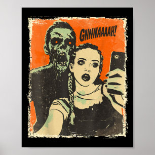 Horror Comic Zombie Selfie Creepy Schattige Hal Poster