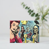  Horror Comics illustratie Briefkaart (Staand voorkant)