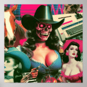Horror Cowgirl Collage Poster (Voorkant)