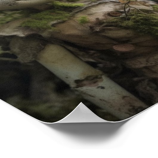 Horror Creepy Doll in het bos Poster (Hoek)