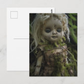 Horror Creepy Doll in het Forest Briefkaart (Voorkant / Achterkant)