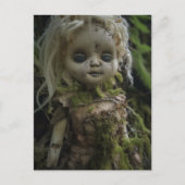 Horror Creepy Doll in het Forest Briefkaart (Voorkant)