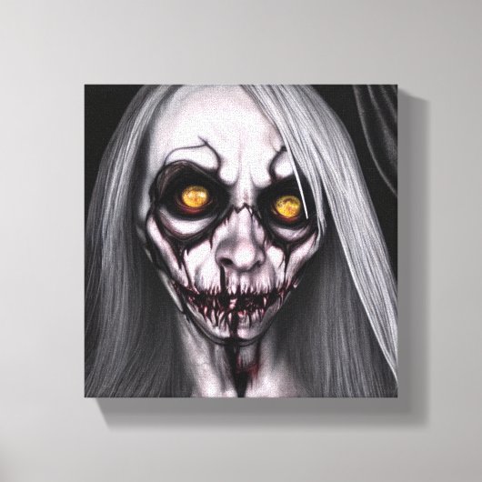 Horror Creepy Woman Canvas Afdruk (Voorkant)