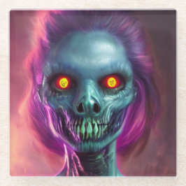 Horror Creepy Woman Glazen Onderzetter