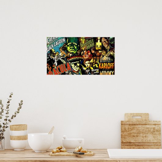 Horror cultus Universal-films hebben een gezichtsm Poster (Keuken)