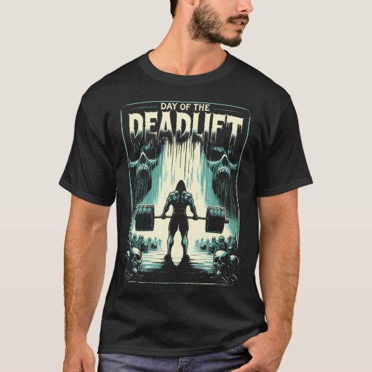 Horror Deadlift Workout Training Bodybuilder T-shirt (Voorkant)