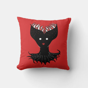 Horror Demon Girl Black Red Creepy Kussen
