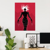 Horror Demon Girl Witchy Gothic Poster (Thuiskantoor)