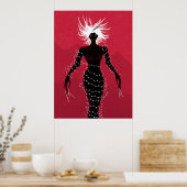 Horror Demon Girl Witchy Gothic Poster (Keuken)
