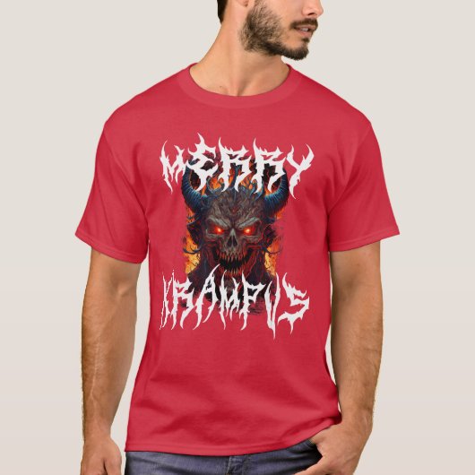 Horror Dmoneufel Frau Kramperl Outfit Maske Merry  T-shirt (Voorkant)