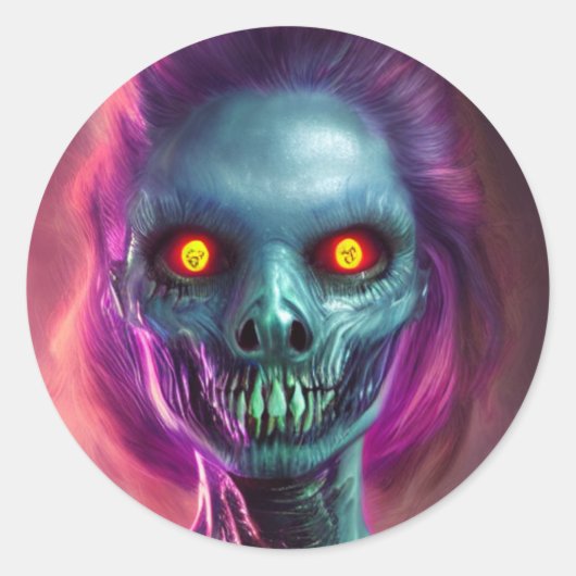 Horror-enge Woman Classic Round Sticker (Voorkant)