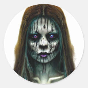 Horror-enge Woman Classic Round Sticker