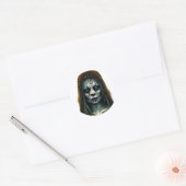 Horror-enge Woman Classic Round Sticker (Envelop)