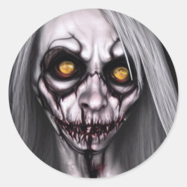 Horror-enge Woman Classic Round Sticker