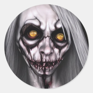 Horror-enge Woman Classic Round Sticker