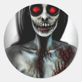 Horror-enge Woman Classic Round Sticker