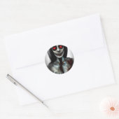 Horror-enge Woman Classic Round Sticker (Envelop)