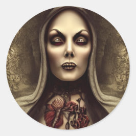 Horror-enge Woman Classic Round Sticker