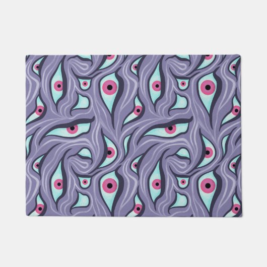 Horror Evil Eyes Paarse Pastel Gothic Deurmat (Voorkant)